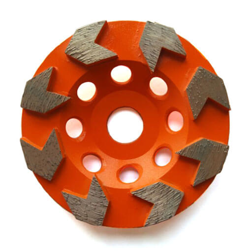 Arrow segment diamond cup grinding wheel